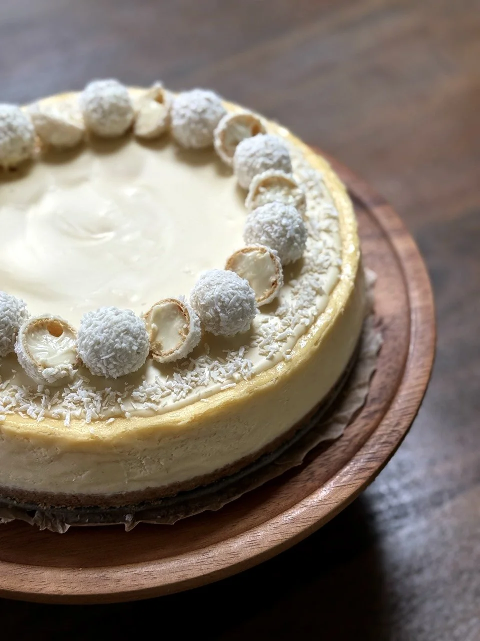 White chocolate coconut truffle artisanal cheesecake Cambridge